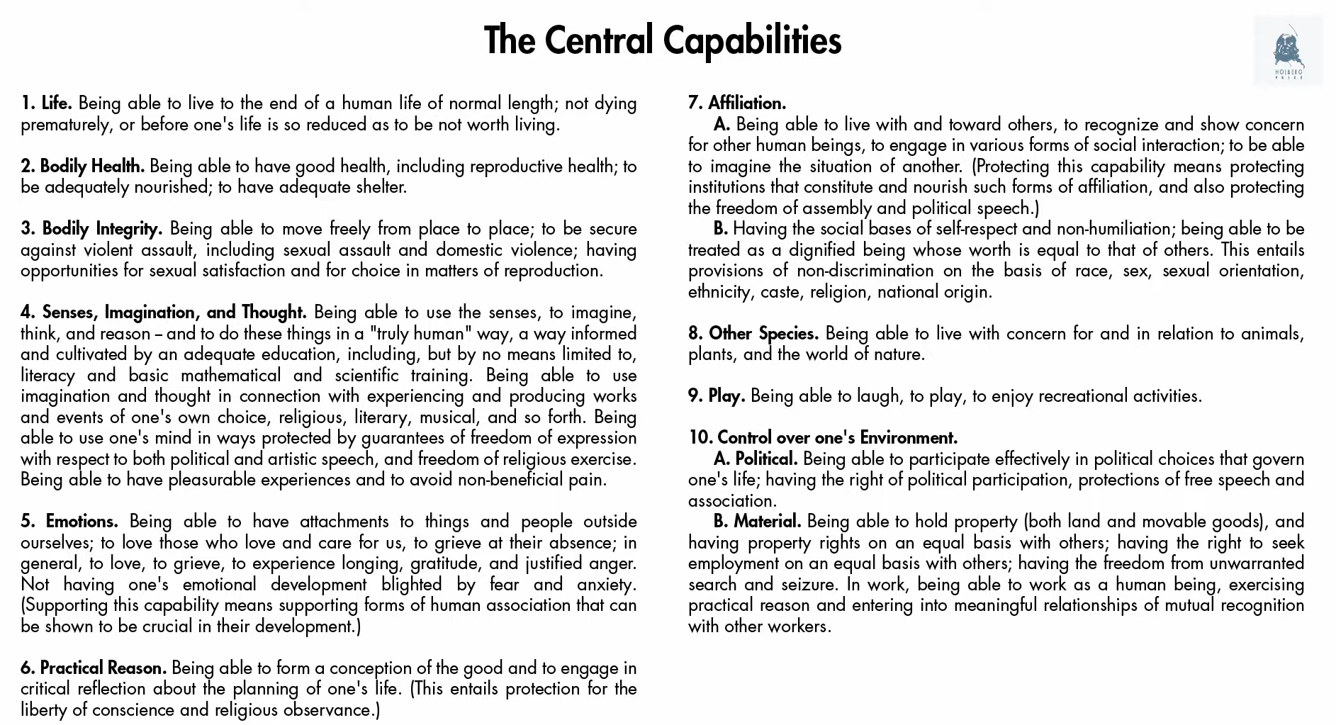 The Central Capabilities